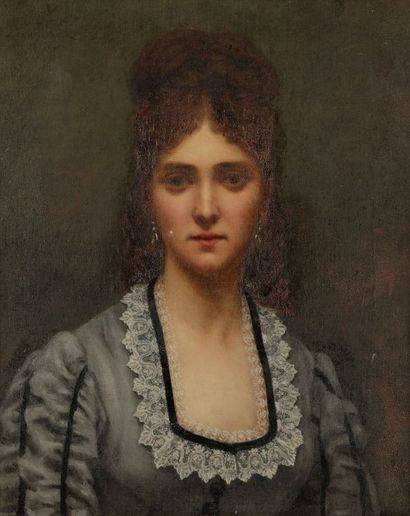 Paul Désiré TROUILLEBERT (Paris 1829 - 1900) 
Portrait de jeune femme
Sur sa toile...