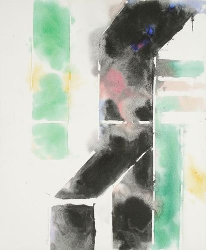 Paul KALLOS [hongrois] (1928 - 2001) 
Composition abstraite, 1991
Acrylique sur toile
Signée...