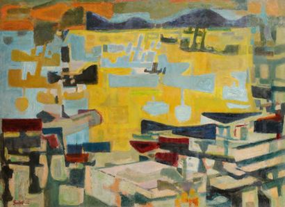 Alexandre Sasha GARBELL [russe] (1903-1970) 
Rade d'Alger, 1953
Huile sur toile.
Signée...