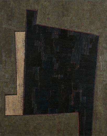 Jean LEPPIEN (1910-1991) 
Composition, 1961
Huile sur toile.
Signée en bas à gauche.
Monogrammée,...