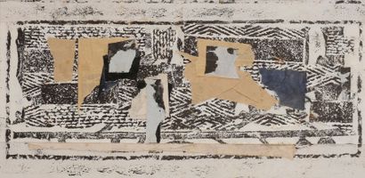 Jeanne COPPEL (1896-1971) 
Composition, 1971
Collage.
Signé et daté en bas à droite.
24.5...