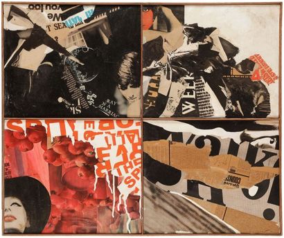 Joan RABASCALL [espagnol] (né en 1935) 
Composition, 1965-1966
Huile et collage sur...