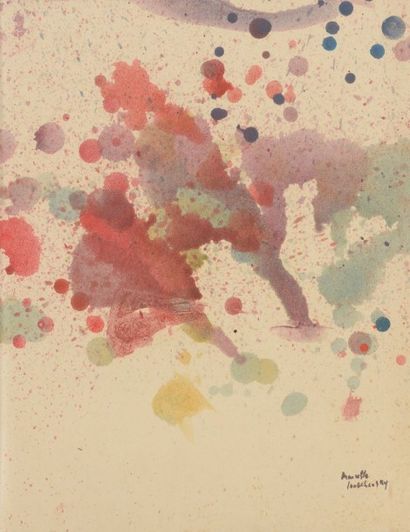 Marcelle LOUBCHANSKY [franco-russe] 
Composition, vers 1965
Huile sur papier contrecollé...