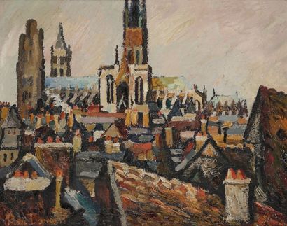 Pierre DUMONT (1884-1936) 
Rouen, la Cathédrale
Huile sur toile.
Signée en bas à...