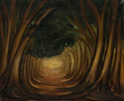André DERAIN (1880-1954) 
Allée d'arbres
Huile sur toile.
Signée en bas à droite.
50...