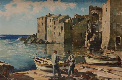 Tony CARDELLA (1898-1976) 
Cap Corse, Erbalunga
Huile sur toile.
Signée en bas à...