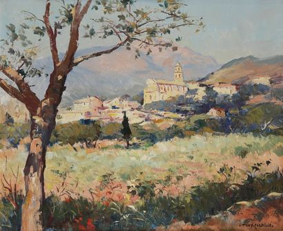 Tony CARDELLA (1898-1976) 
Corse, Patrimonio
Huile sur toile.
Signée en bas à droite.
46...