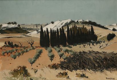 Robert HUMBLOT (1907-1962) 
Paysage de Provence
Huile sur toile.
Signée en bas à...