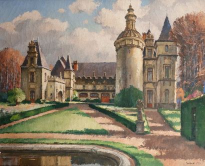Gaston BALANDE (1880-1971) 
Château de Pons, Charente, 1937
Huile sur toile.
Signée...