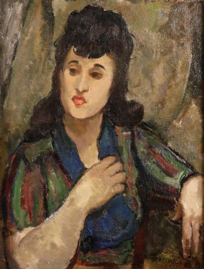 François EBERL (1887-1962) 
Femme
Huile sur toile.
Signée en bas à droite.
(Petite...