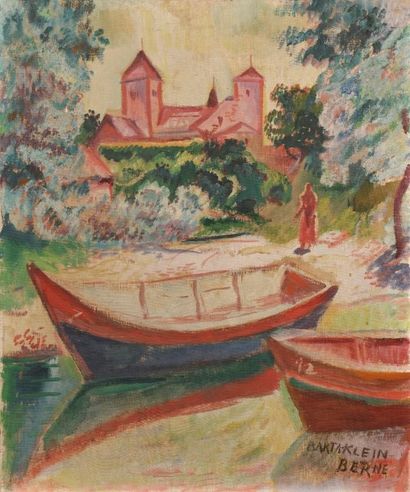 Laszlo BARTA (1902-1961) 
Barques
Huile sur toile.
Signée en bas à droite.
(Restauration).
65...
