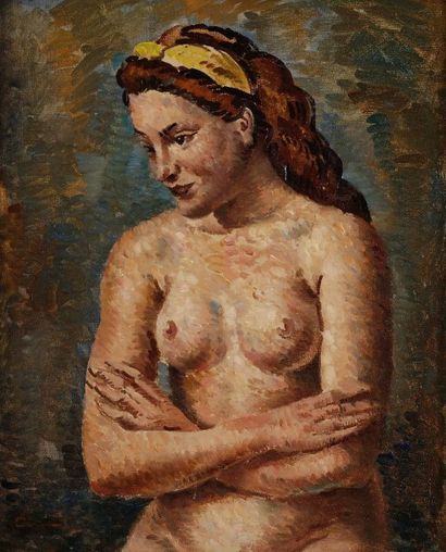 Edmond CERIA (1884-1955) 
Femme nue assise
Huile sur toile.
Signée en bas à gauche.
40...