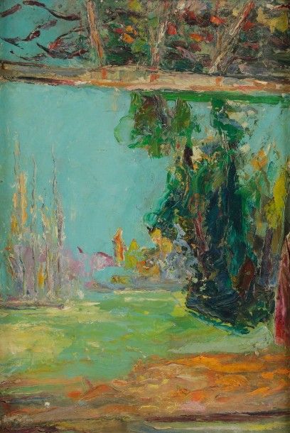 Vladimir TERLIKOWSKI (1873-1951) 
Le Jardin
Huile sur toile.
Signée en bas à gauche.
55...