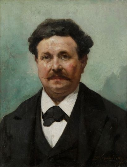 Louis-Robert Carrier-Belleuse (1848-1913) 
Portrait d'homme, 1897
Huile sur toile.
Signée...