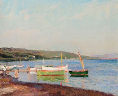 Willem VAN HASSELT (1882-1963) 
A Saint-Tropez, 1928
Huile sur toile.
Signée et datée...