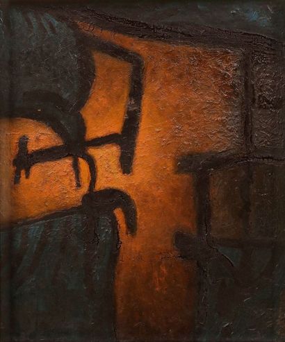 Paul ACKERMAN (1908-1981) 
Composition abstraite
Huile sur panneau.
Signée en bas...