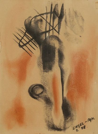 Ernest ENGEL-PAK [belge] (1885-1965) 
Composition, 1943
Technique mixte sur papier.
Signée...