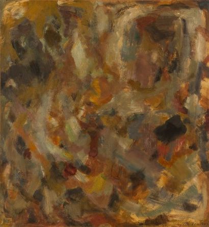 Robert FONTENE (1892-1980) 
Composition
Huile sur papier contrecollé sur toile.
Signée...