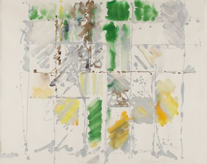 Raymonde GODIN [canadienne] (née en 1930) 
Composition, 1987
Acrylique sur papier.
Signée...