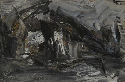 Stacha HALPERN [polonais-australien] (1919-1969) 
Composition, 1962
Huile sur toile.
Signée...
