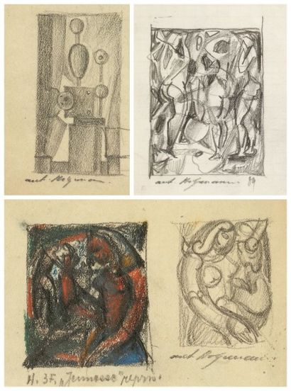 Antoine HEITZMANN (1910-?) 
Composition
3 dessins dans un même cadre.
Signés.
Formats...