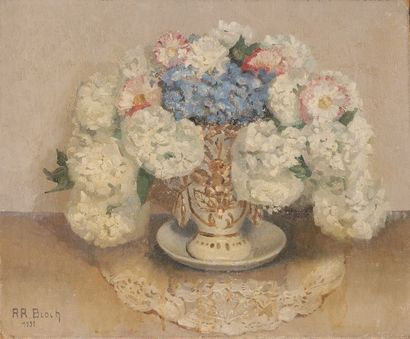 Raymond René BLOCH (1911-2001) 
Vase de fleurs, 1931
Huile sur toile.
Signée et datée...