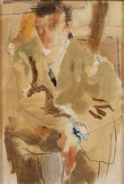 Roger CHASTEL (1897-1981) 
Homme assis
Huile sur toile.
Porte le cachet de l’atelier...