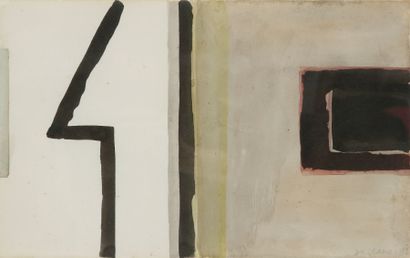 Luc CLAUS (né en 1930) 
Composition, 1992
Aquarelle.
Signée et datée en bas à droite.
21...