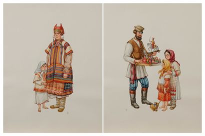 Oleg FEDOROV (1959 - ) Vendeur de jouets, Riazan, seconde moitié du XIXe siècle Femme...