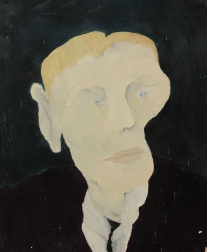 null Robert NICOÏDSKI (1931-2001){CR}Portrait d’homme{CR}Huile sur toile.{CR}Non...