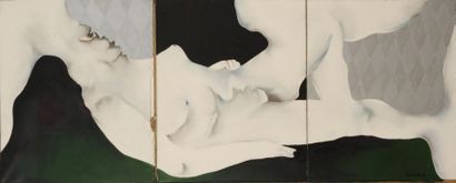 null Robert NICOÏDSKI (1931-2001){CR}Femme nue étendue{CR}Huile sur toile en tryptique.{CR}Signée...