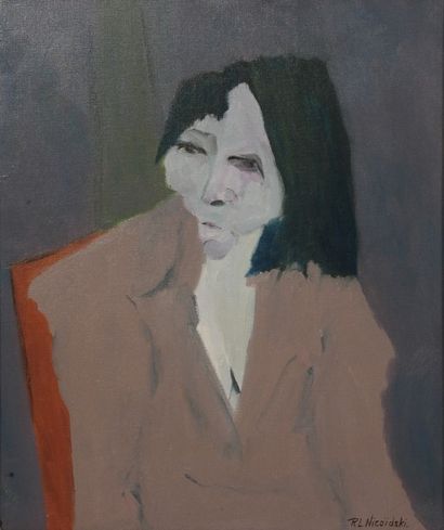 null Robert NICOÏDSKI (1931-2001){CR}Portraits de femme{CR}2 huiles sur toile.{CR}Signées...