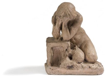 Georges REGNAULT (1898-1979) 
Tristesse, 1932
Sculpture en terre cuite.
Signée à...