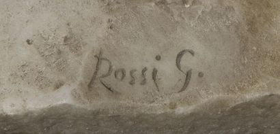 Giorgio ROSSI (1892-1963) 
Nymphe au rocher
Groupe en marbre sculpté.
Signé sur la...