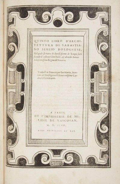 SERLIO (Sebastiano) 
Il primo libro d'Architettura, di Sebastiano Serlio, Bolognese....