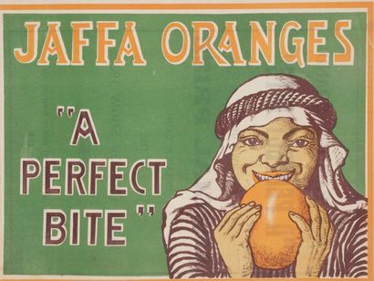 null Ensemble de DEUX AFFICHES publicitaires entoilées pour les oranges de Jaffa...