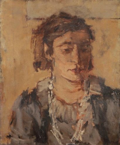 Benejou Rabinowicz dit BENN (1905-1989) Portrait de Ghera
Huile sur toile.
Signée...