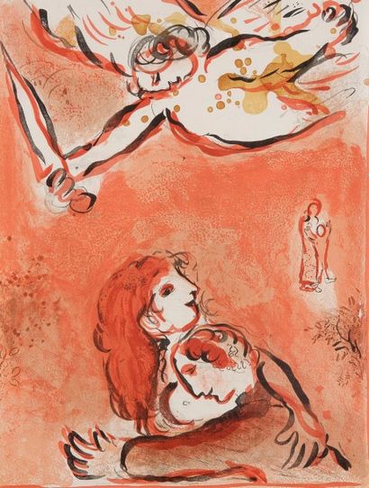Marc CHAGALL (1887-1985) 5 lithographies couleurs pour Verve :
- Job en Prières
-...