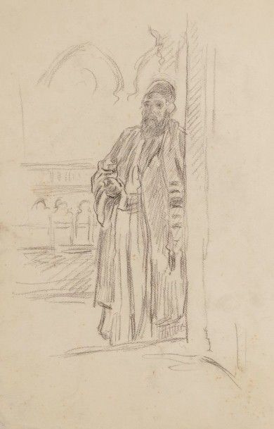 Alphonse LEVY (1843-1918) 
Juif d’Afrique du Nord au palais et Portrait de Juif en...