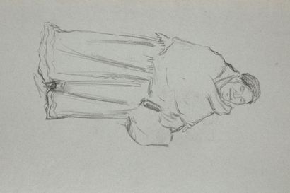 Alphonse LEVY (1843-1918) 
Études de personnages 
4 dessins au crayon ou fusain sur...