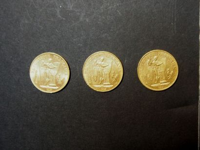 null 3 Pièces de 20 Francs en or type au Génie (1893-1898).
FRAIS ACHETEUR : 8% ...