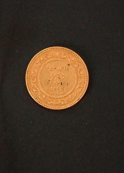 null 1 Pièce de 20 Francs en or, Tunisie, 1892.
FRAIS ACHETEUR : 8% HT