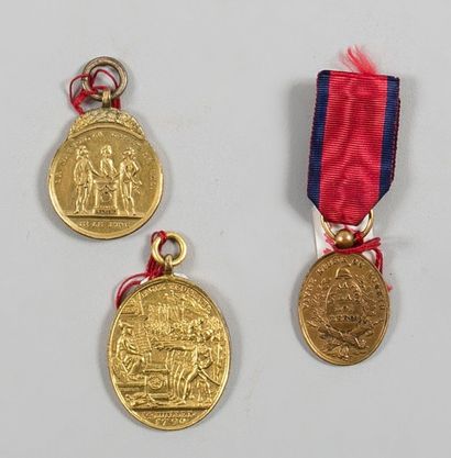 France 
Trois médailles d'époque révolutionnaire:
- La Nation, la Loi, le Roi, jurons...