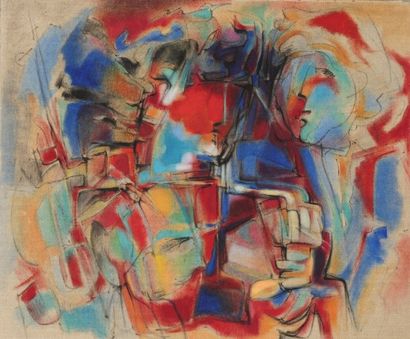 Pierre JOURDA (1931-2007) 
Composition, 1966
Huile sur toile.
Porte le cachet de...