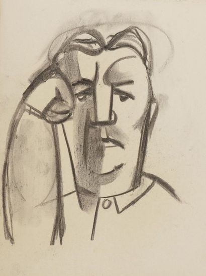 Pierre JOURDA (1931-2007) 
Portrait de Fernand Léger, vers 1955
4 crayons gras et...