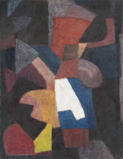 Pierre JOURDA (1931-2007) 
Composition abstraite, 1960
Huile sur toile.
Datée en...