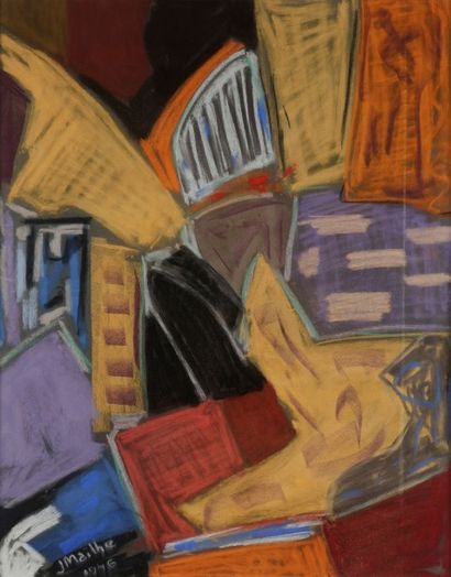 Jean MAILHE (1912-1997) 
Composition, 1946
Pastel sur papier velours.
Signé et daté...