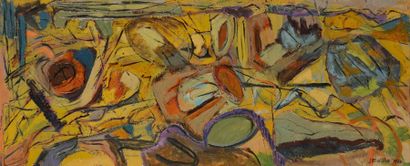 Jean MAILHE (1912-1997) 
Composition, 1970
Huile sur toile.
Signée et datée en bas...