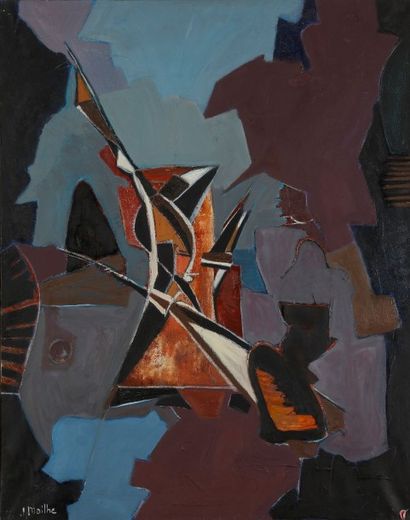 Jean MAILHE (1912-1997) 
Composition, 1951
Huile sur toile.
Signée en bas à gauche.
Datée...