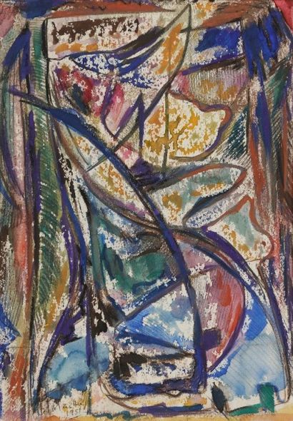 Jean MAILHE (1912-1997) 
Compositions, 1951
2 gouaches et crayons.
Signées et datées...